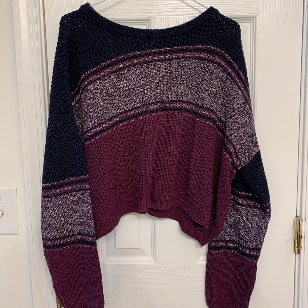 L.A. Hearts Purple Cropped Sweater